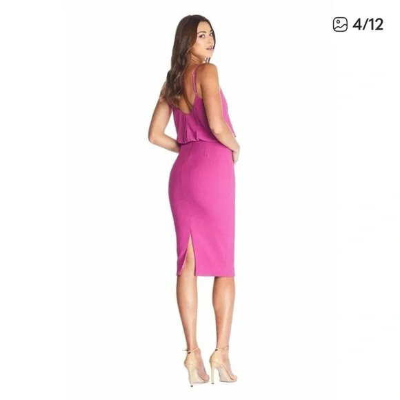 NWT Dress the Population Hibiscus Alondra Midi Dress size M - Picture 3 of 3